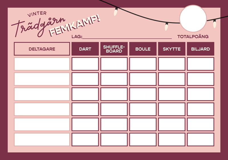 5-kamp på Vinterträdgårn