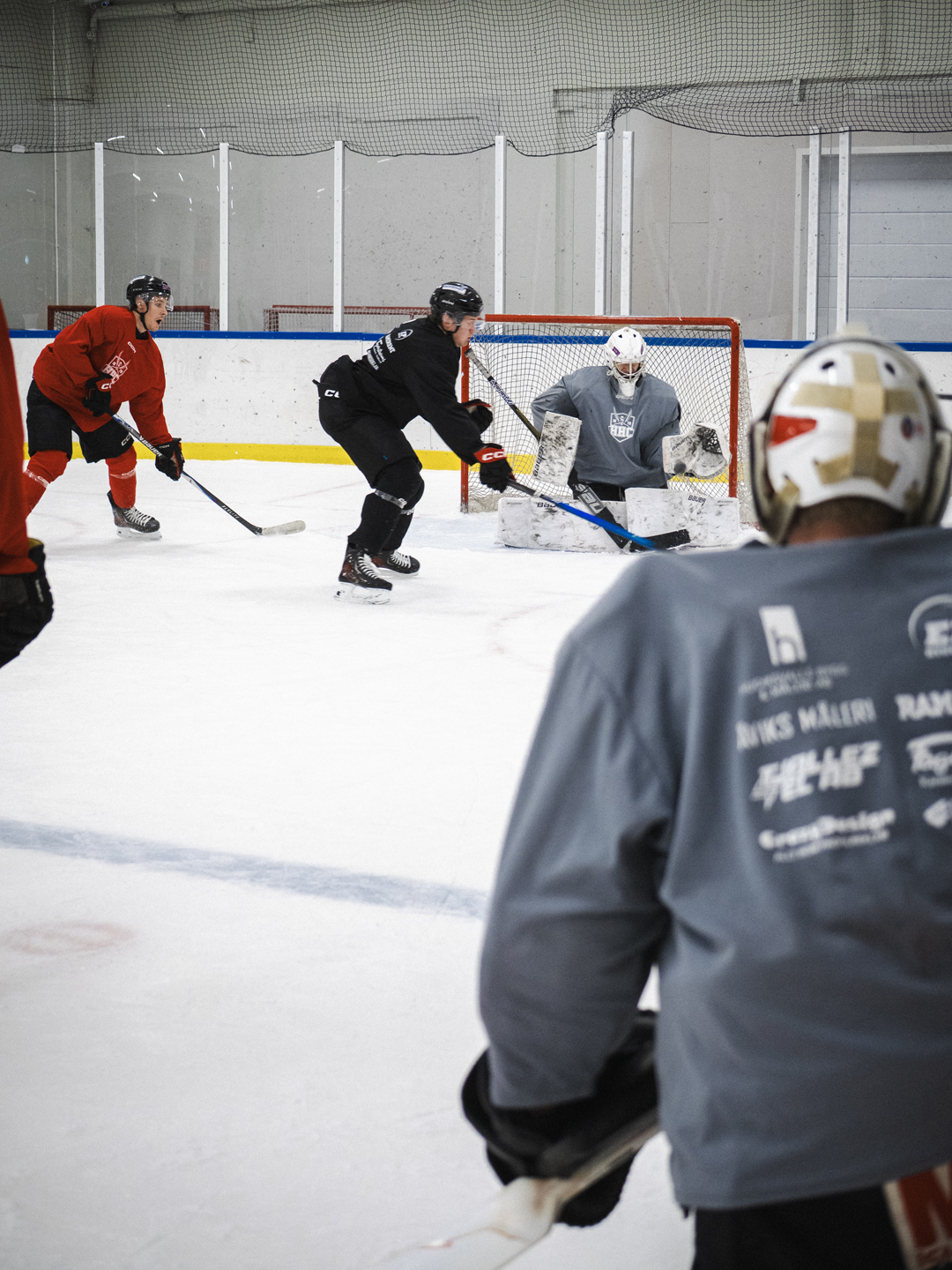 Träningssituation framför mål